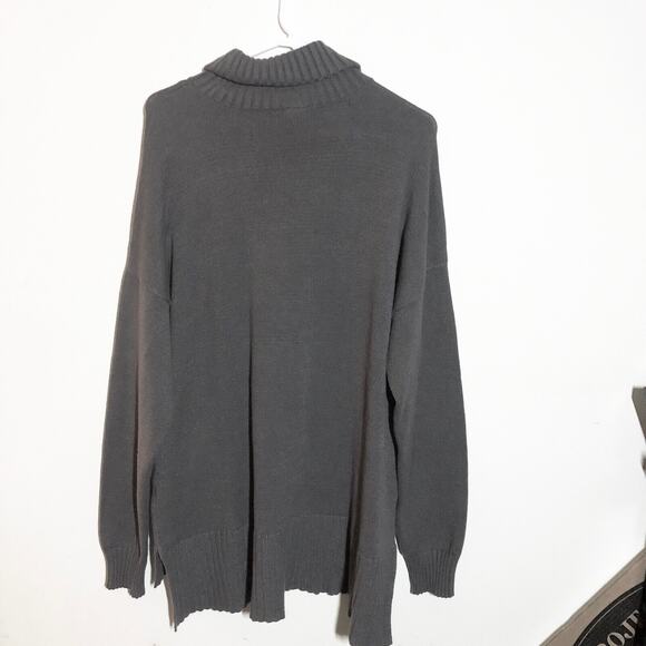 Devotion by Cyrus XL Rib Mock Neck Sweater Knit Soft Cozy Warm Gray Nordstrom - Picture 2 of 6